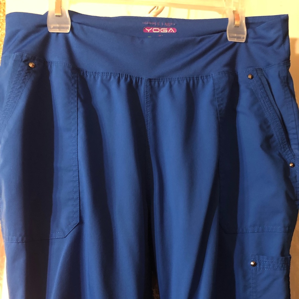 Purple Label Yoga By Healing Hands Royal Blue scrub pants large